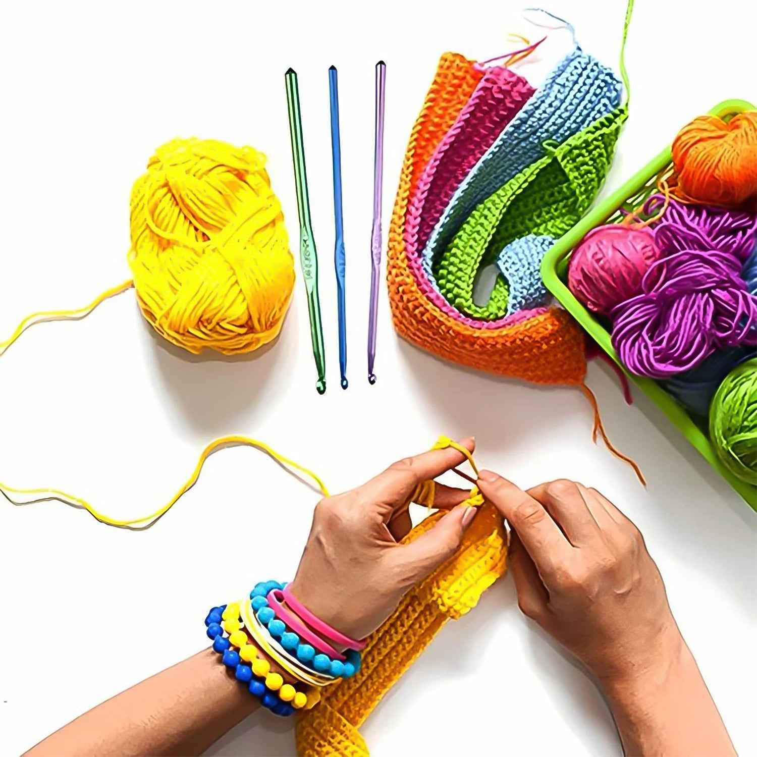 Crochet Hook Set – Aluminium Multicolor (12 Pcs) | Arrive Kit