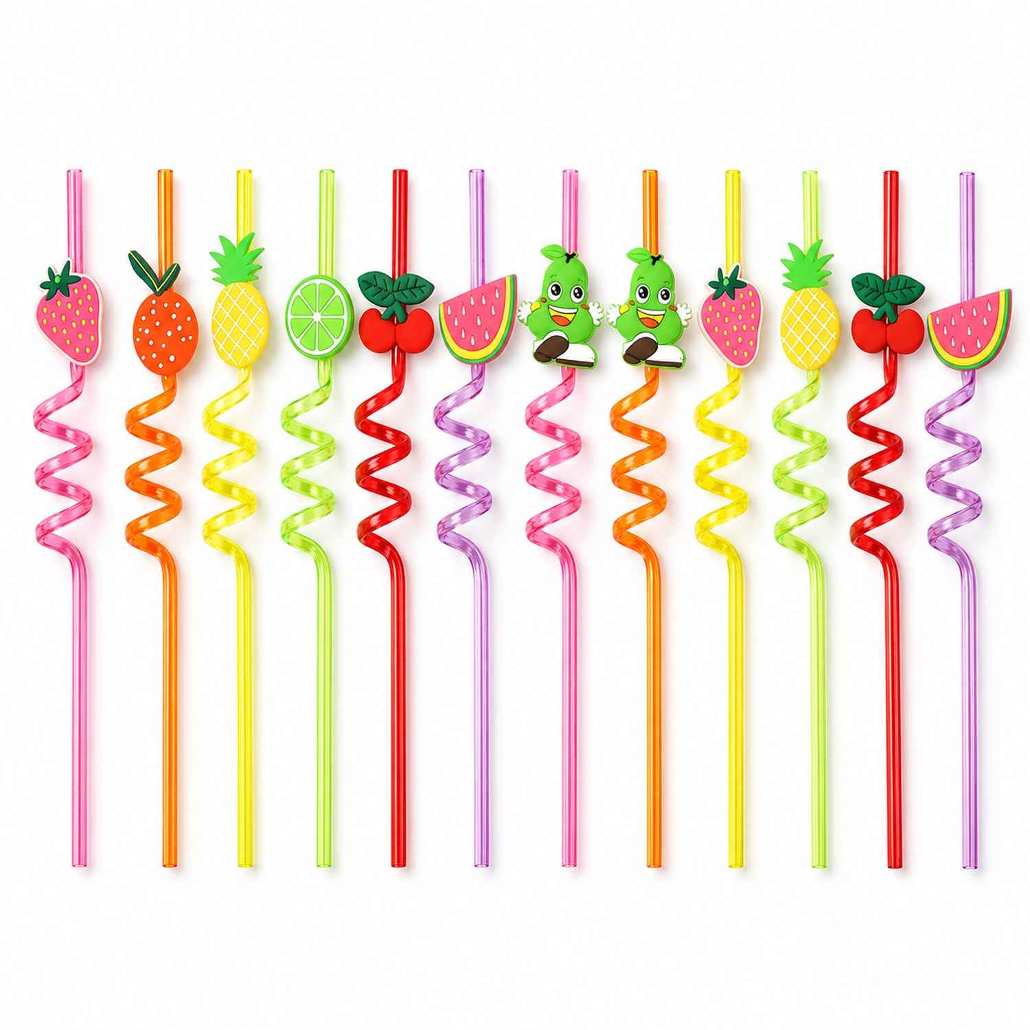 Reusable Plastic Straws – Cartoon Truck Design, 12 Pcs | Siplix