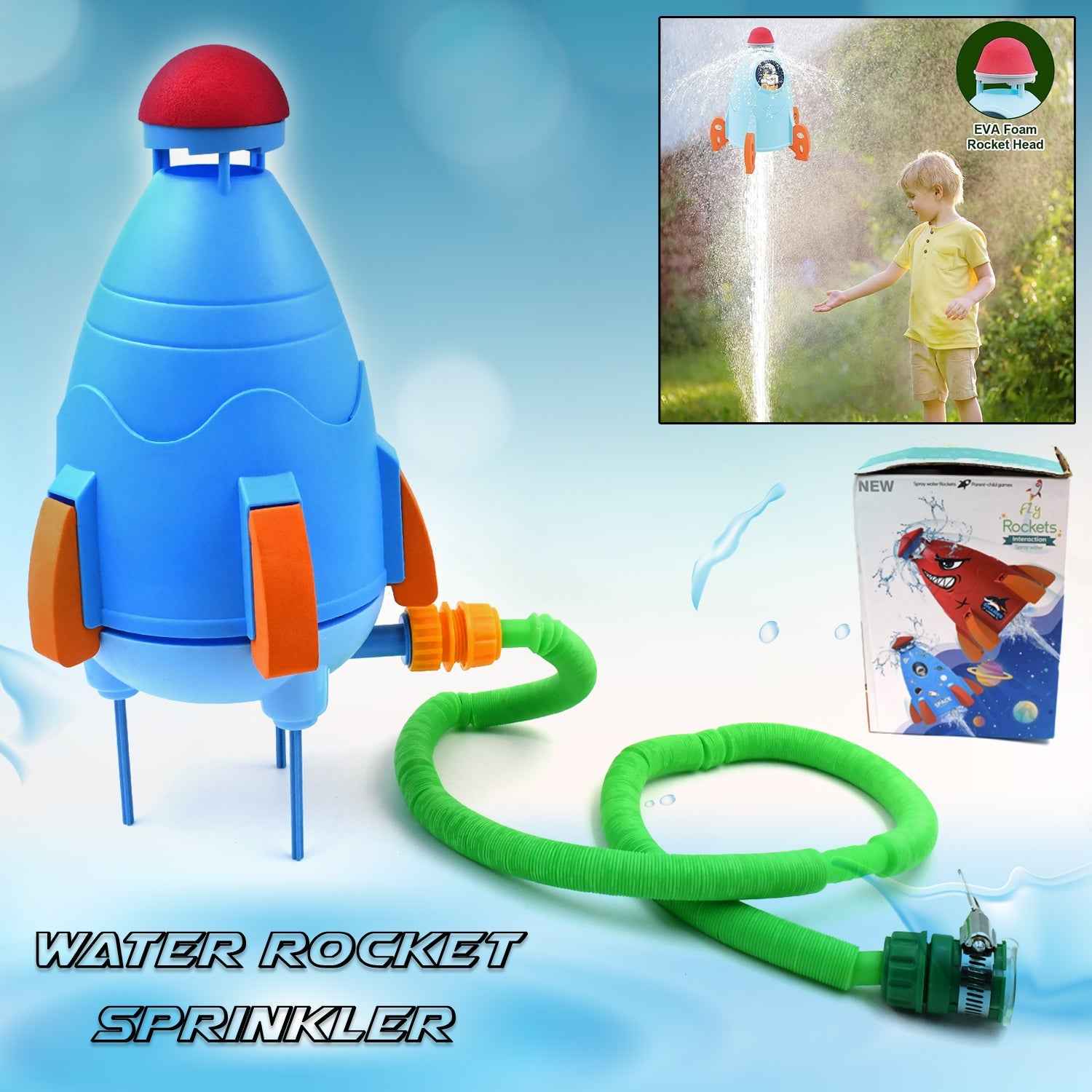 Water Rocket Sprinkler – 360° Rotating Fun for Kids | Puzzle Vista