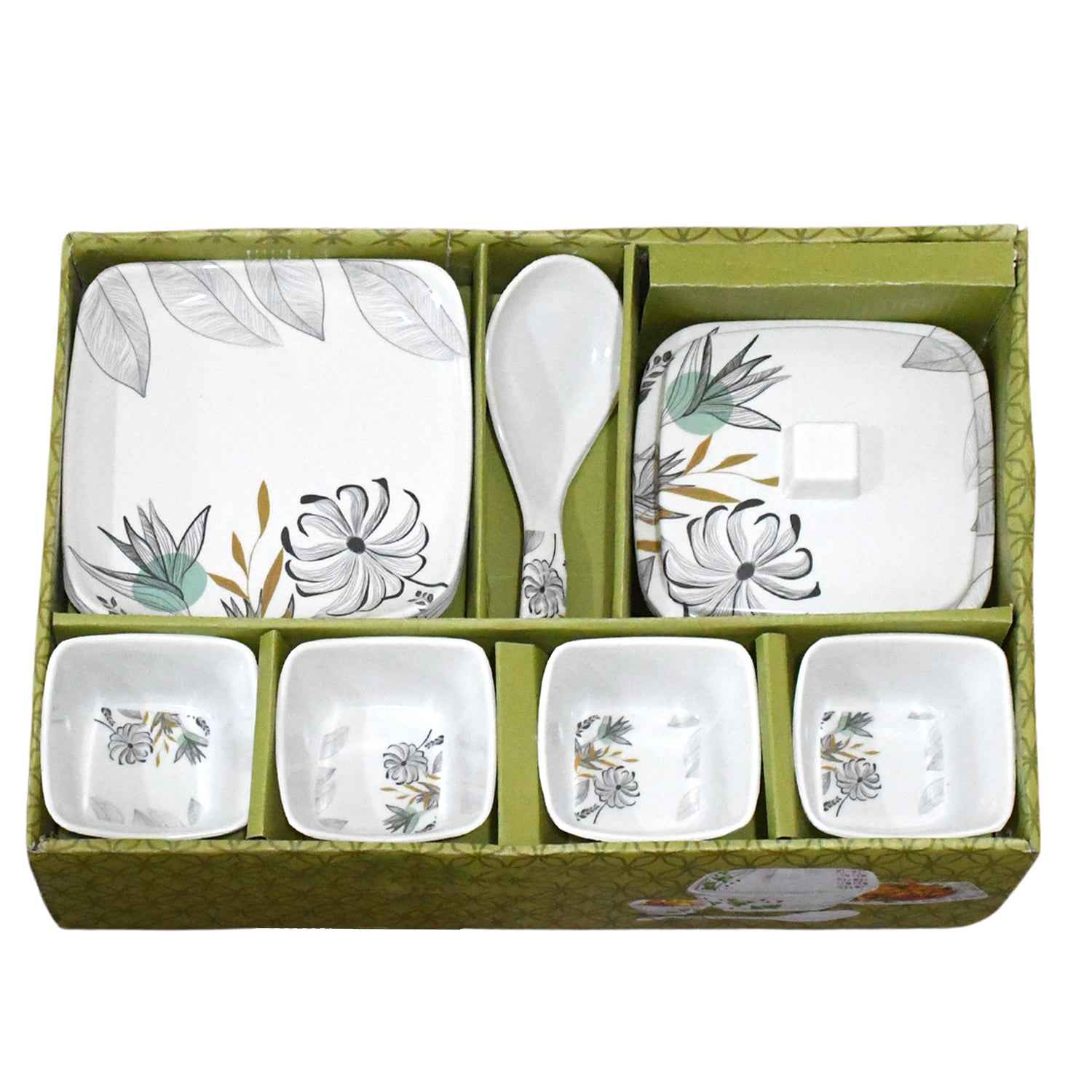 Jiaqi plastic dinner set arranged elegantly on a table, showcasing its design.
