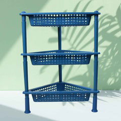 3-Tier Plastic Storage Rack – Multi-purpose Shelf | VoltDesk