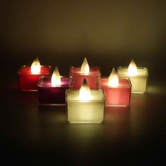 LED Flameless Tealight Candles – Safe Multicolor 6-Piece Set