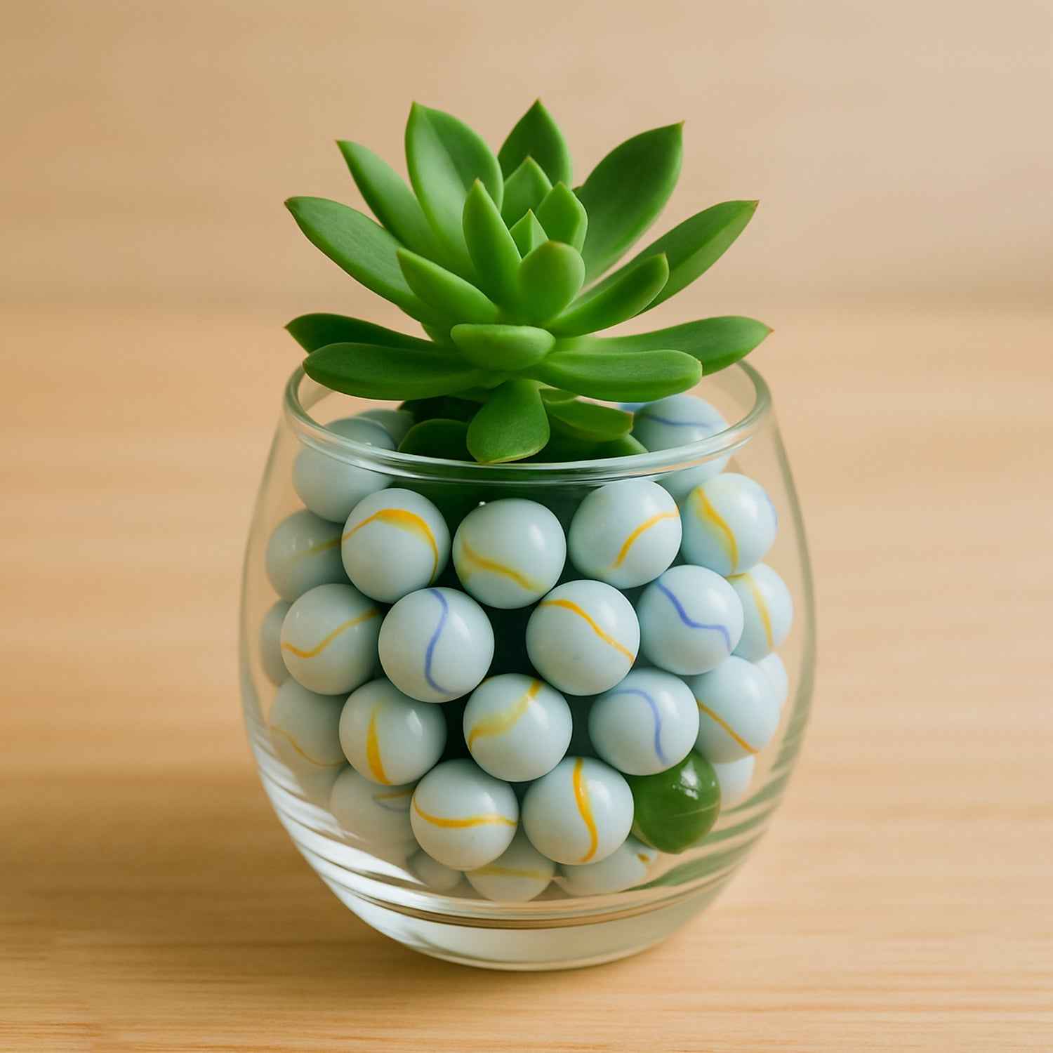 Glass Marbles Pack of 30 – Classic White with Colorful Swirls