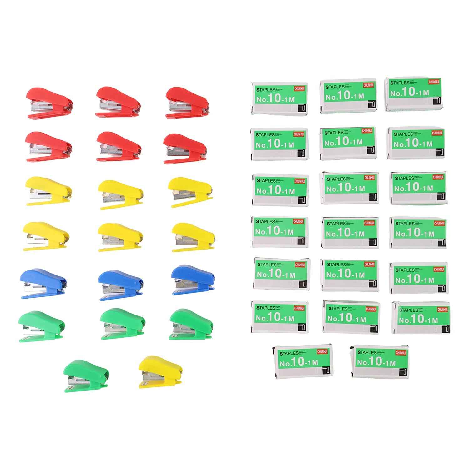 Mini Stapler Set – 20 Pcs with Assorted Colors & Staples