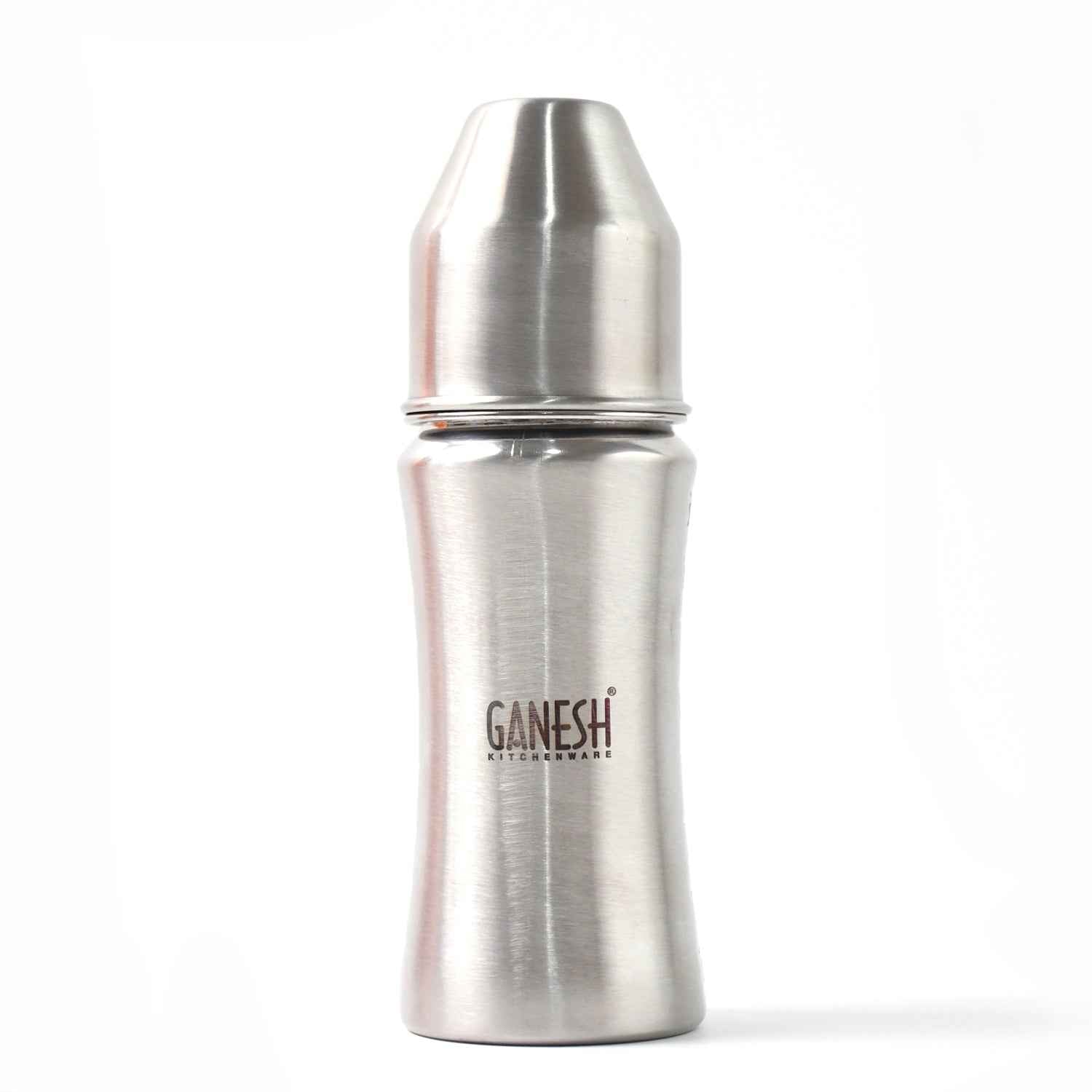 Ganesh Stainless Steel Baby Bottle – 250ml Anti-Colic Nipple