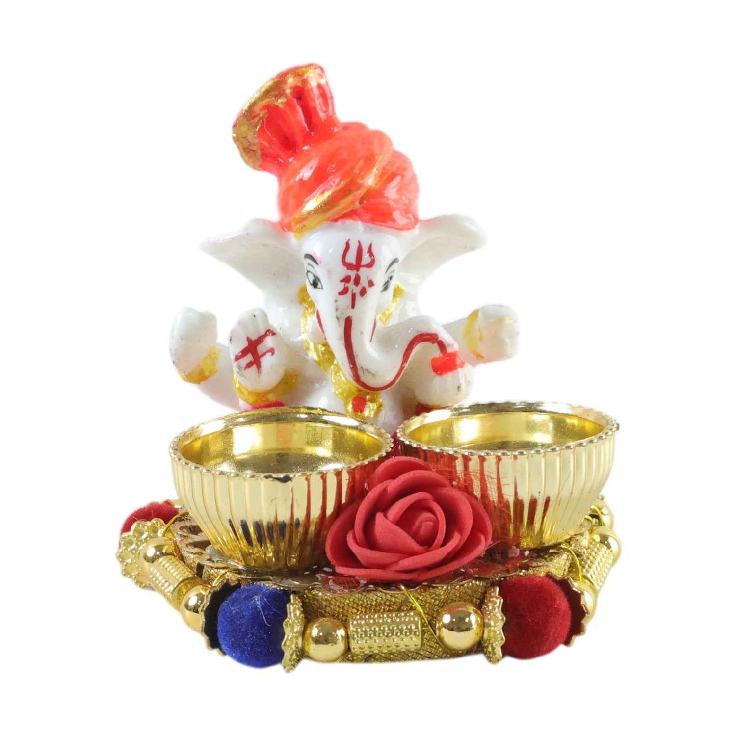 Ganesha Pooja Thali Set – Traditional Religious Decor for Festivals