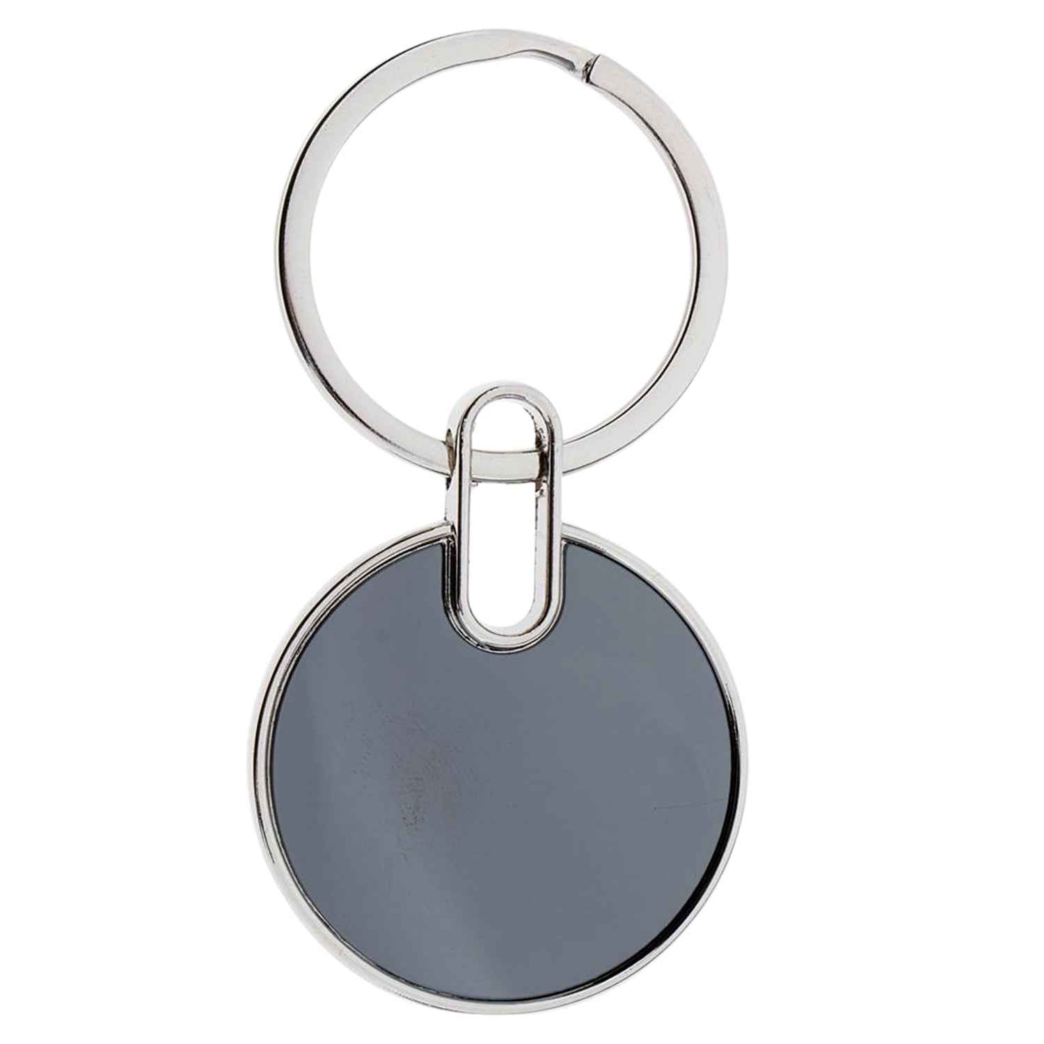 Black Round Metal Keychain – Durable Minimalist Key Organizer