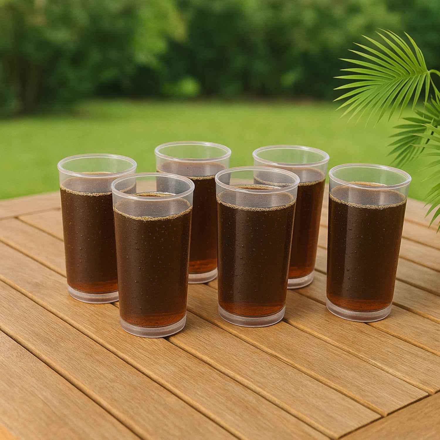 Martini Clear Glass Set – 6 Durable 300ml Plastic Tumblers