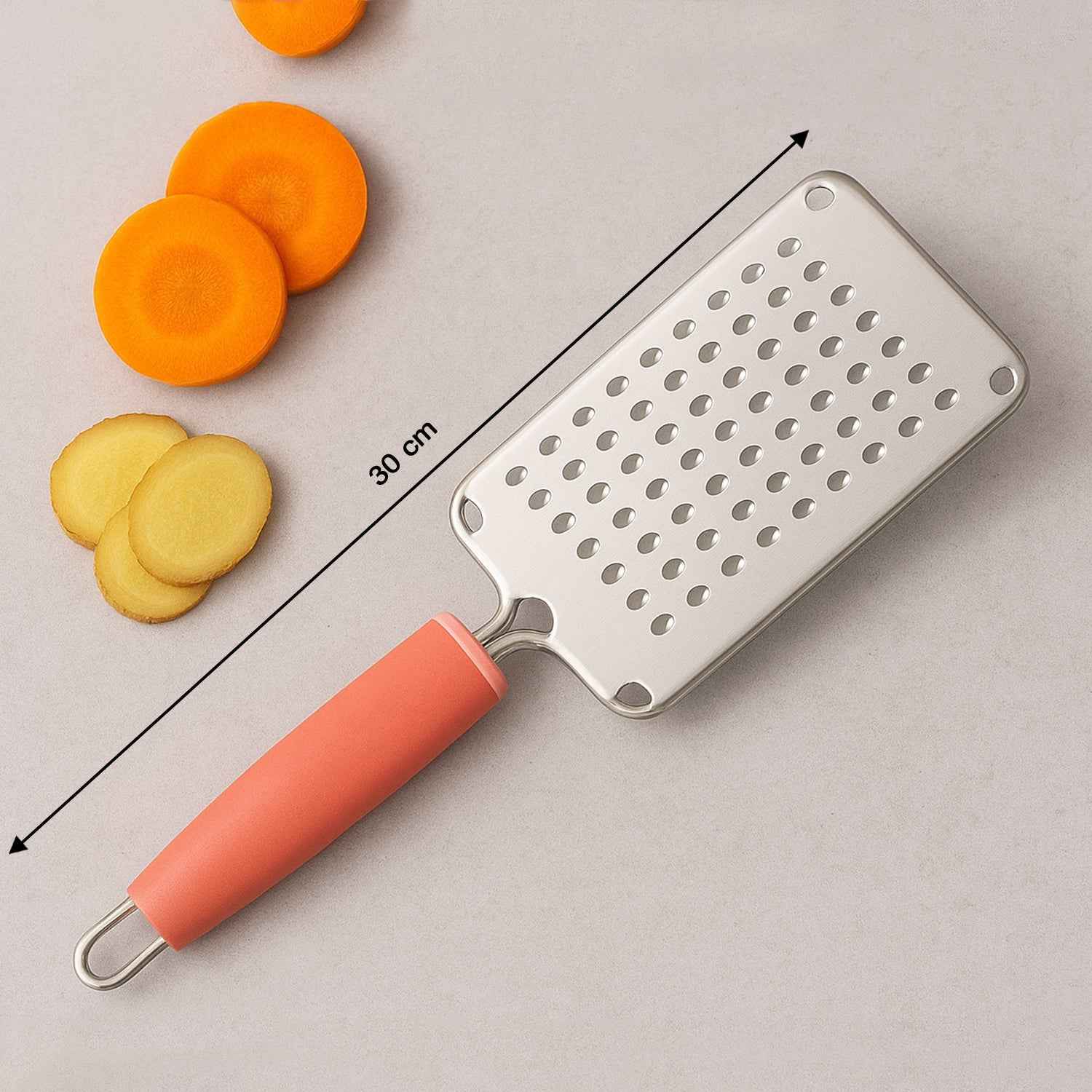Stainless Steel Cheese & Vegetable Grater – Soft Grip Handle