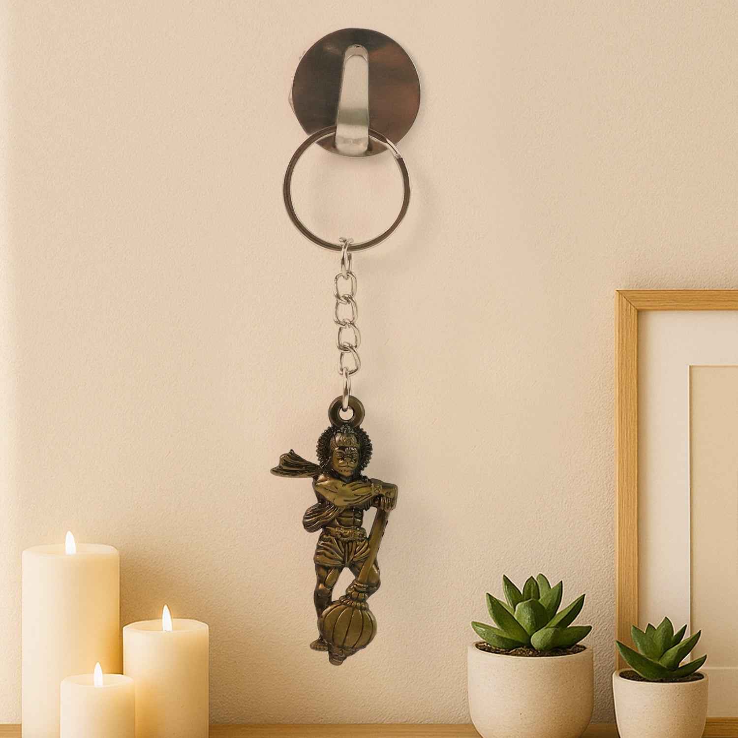 Lord Hanuman Metal Keychain – Durable Spiritual Devotional Accessory