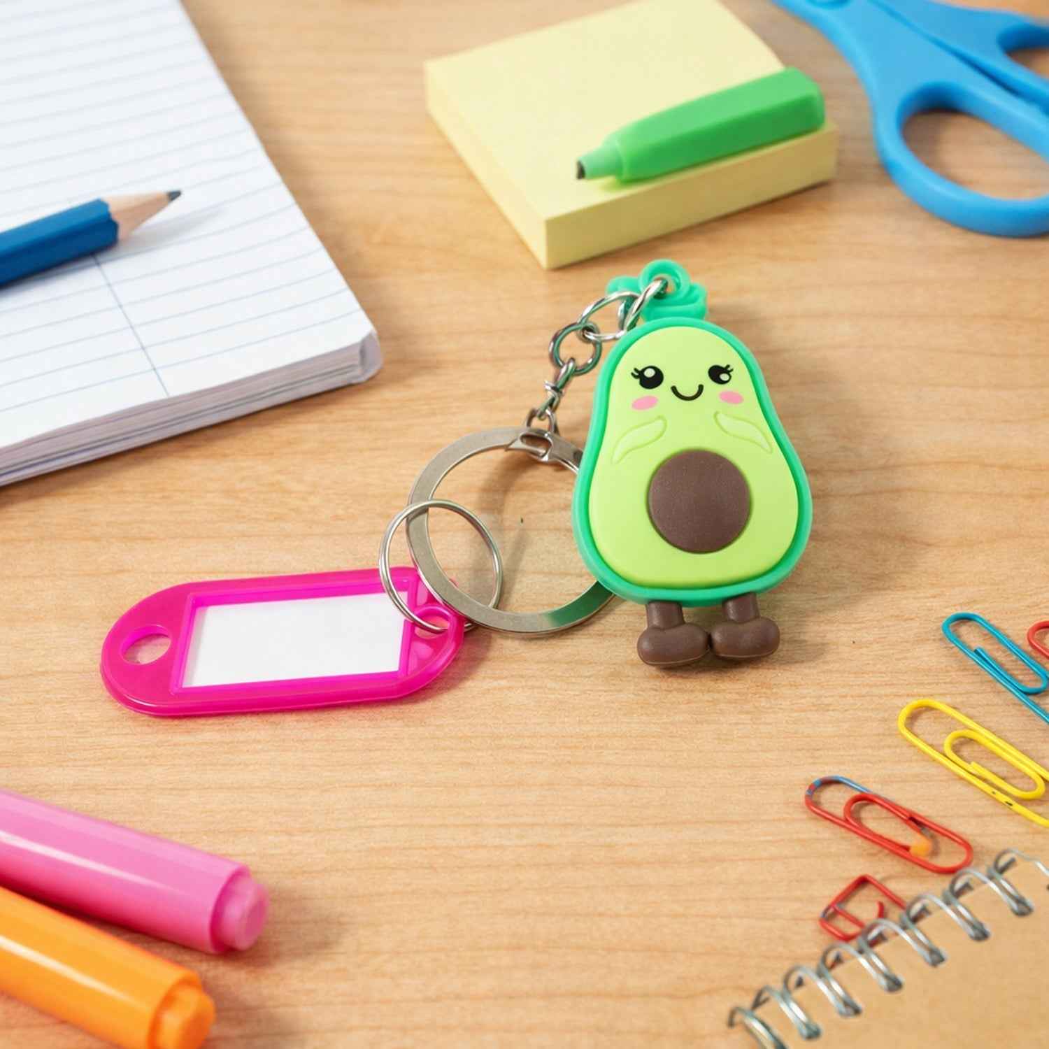 Cartoon Character Keychain with Label Tag Holder – Fun & Practical
