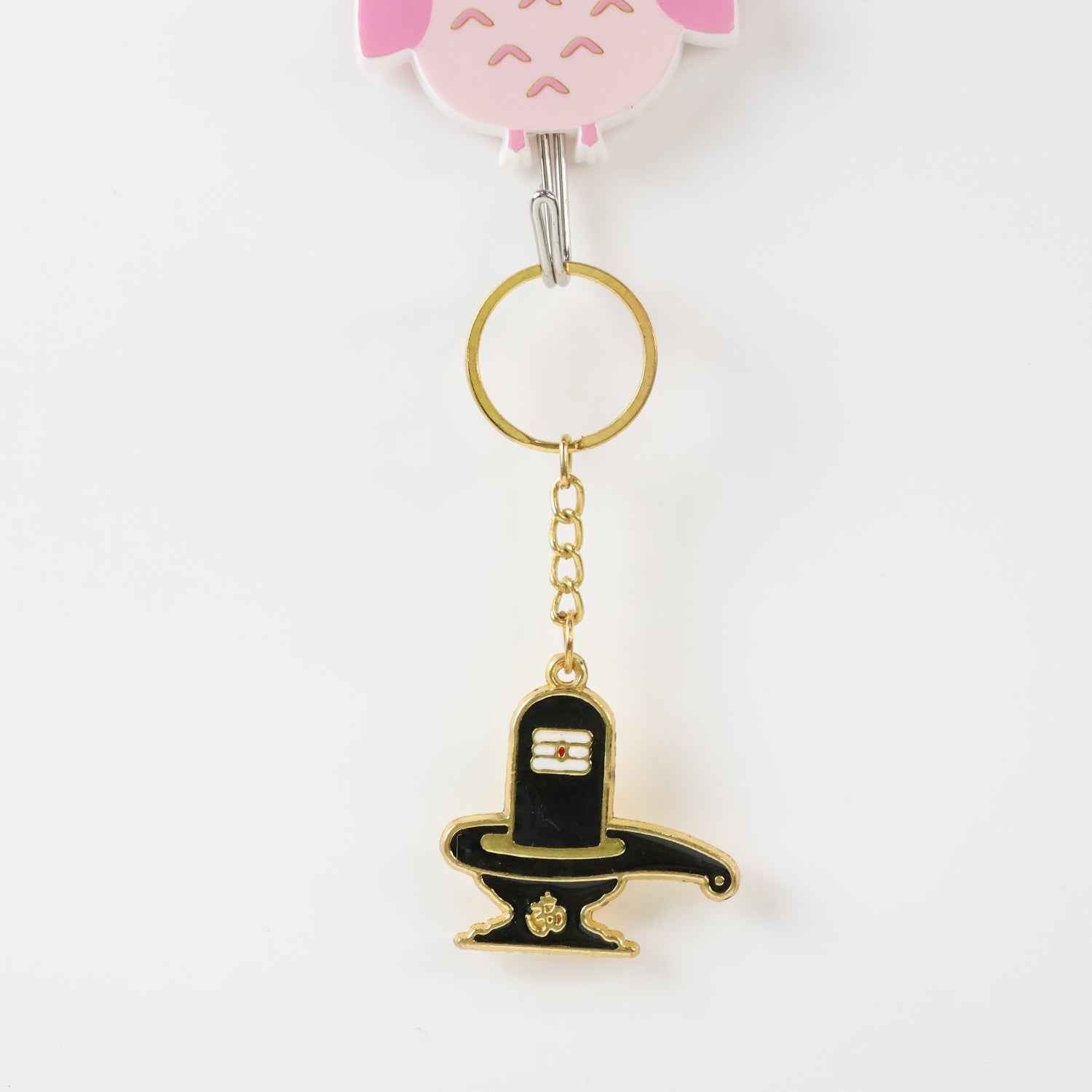 Shivling Keychain – Durable Golden Metal Devotional Charm