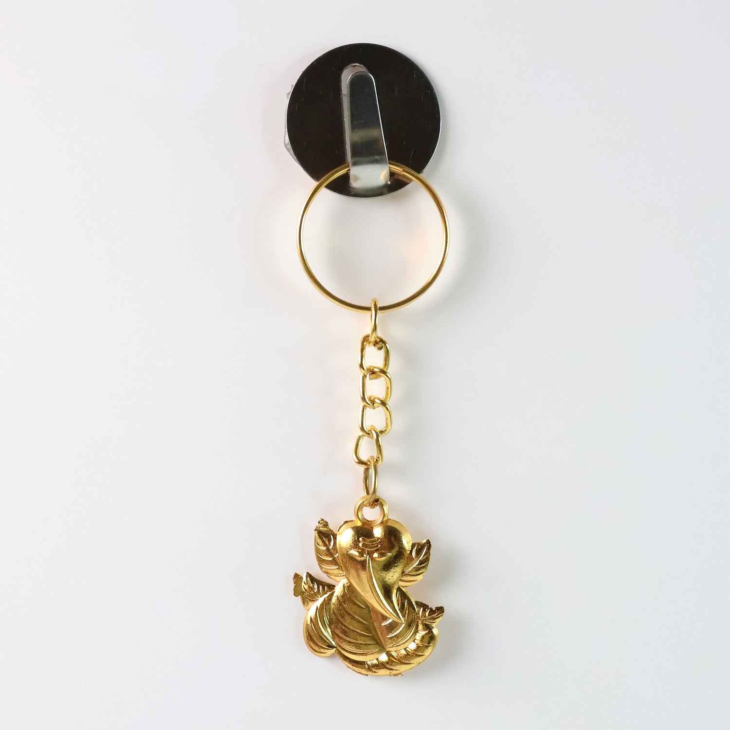 Ganesh Keychain – Durable Golden Leaf Design Accessory