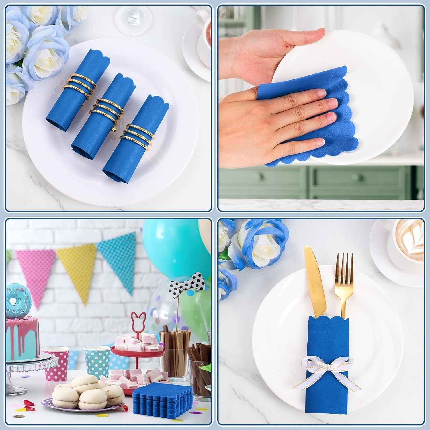 Royal Scalloped Paper Napkins – Soft 120 Pc Disposable Set