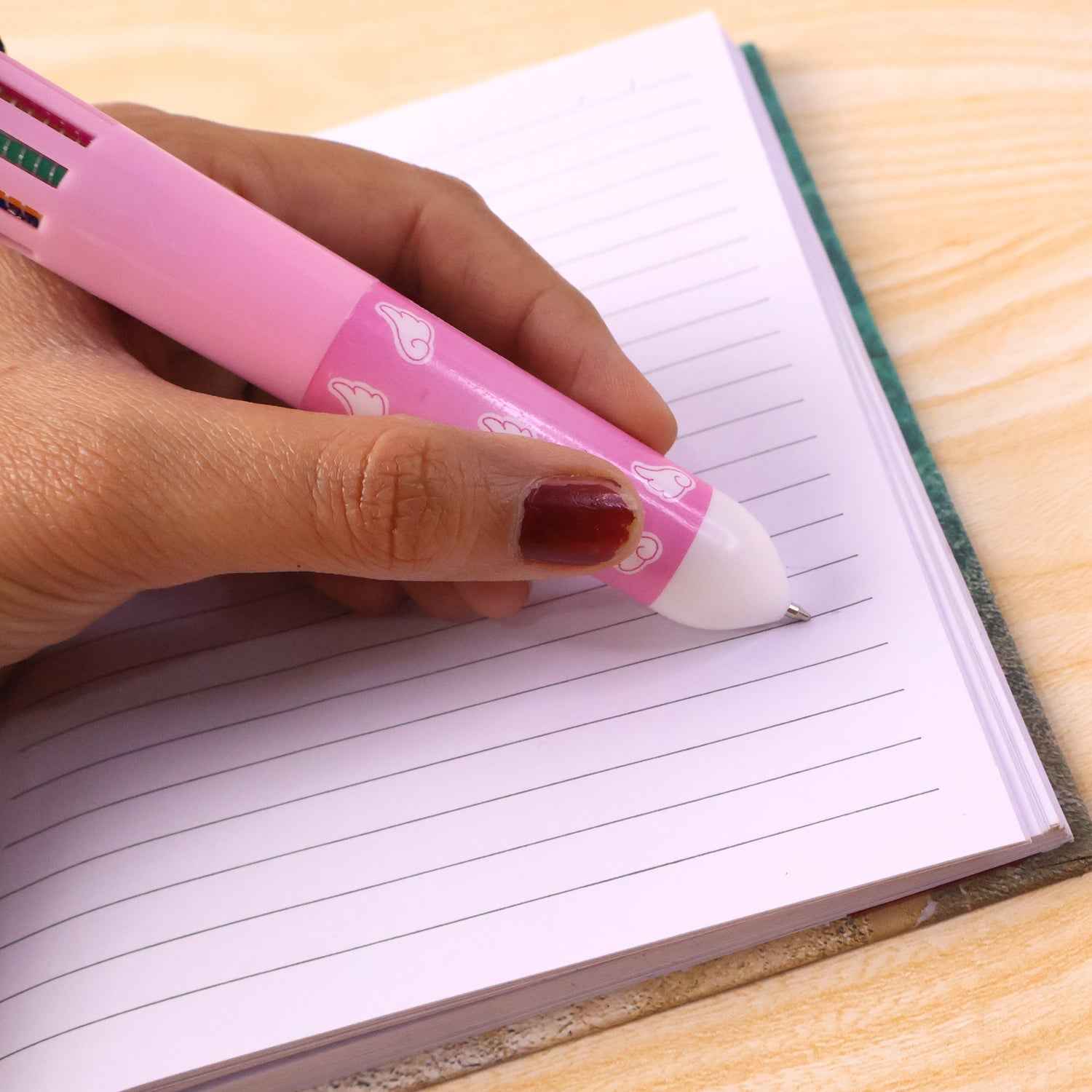 10-in-1 Multicolor Ball Pen – Smooth Writing with Cute Character Design