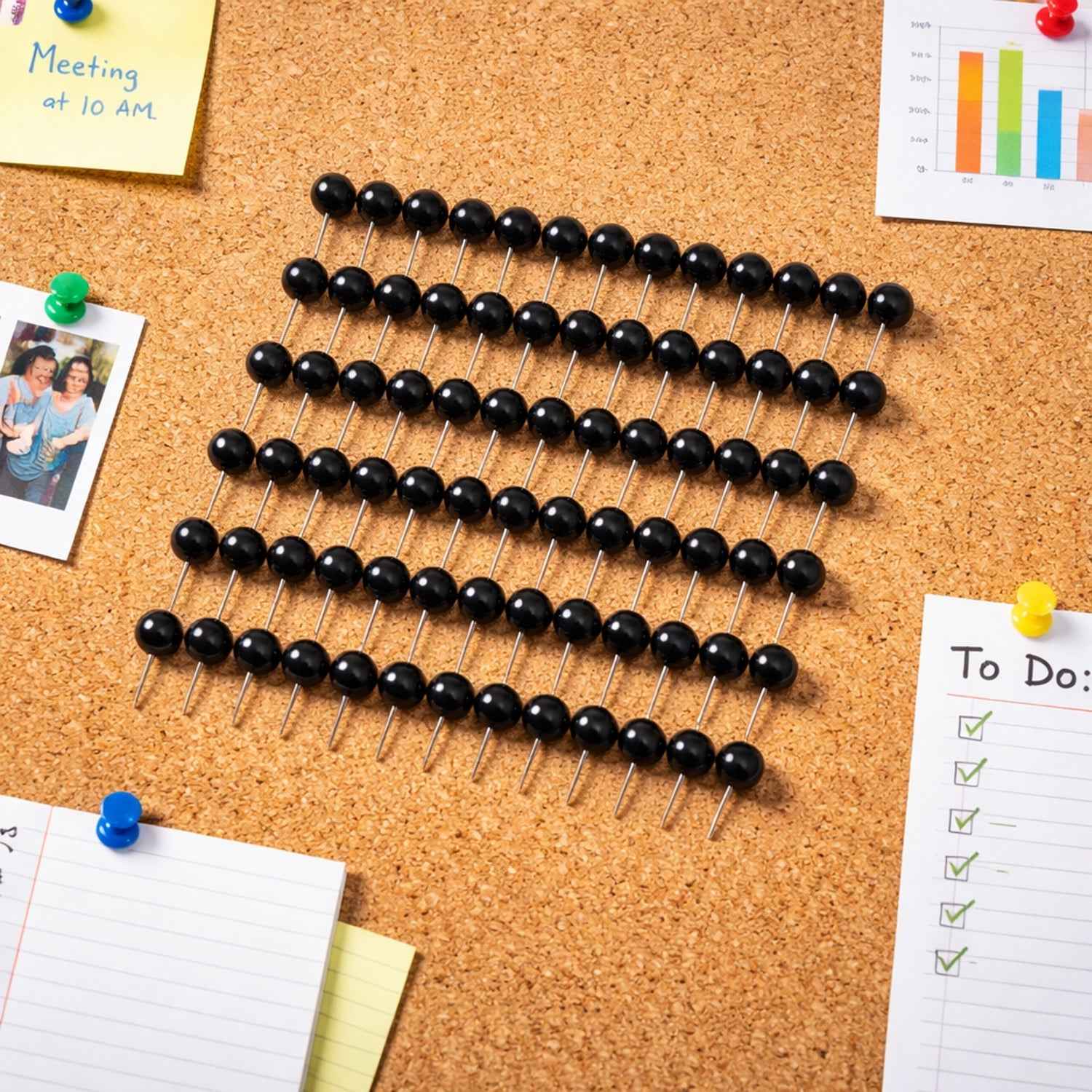 Round Head Push Pins – Strong Steel, Secure Pinning (80 Pieces)