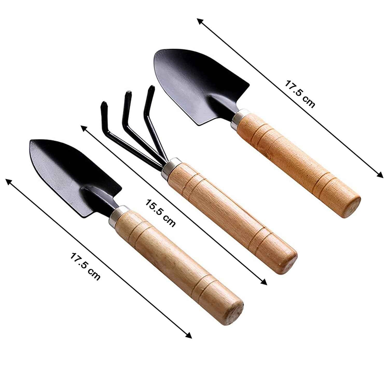 Garden Tool Kit – Durable 3-Piece Set with Wooden Handles