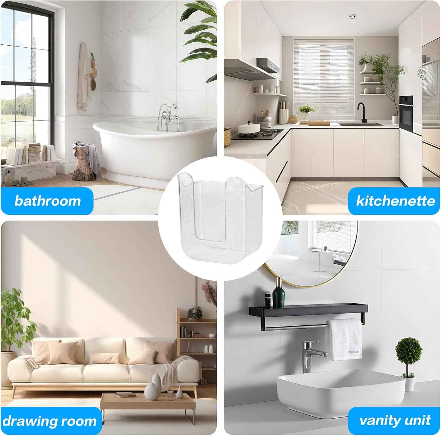 Tissue Dispenser Holder – Self-Adhesive Wall-Mounted Design