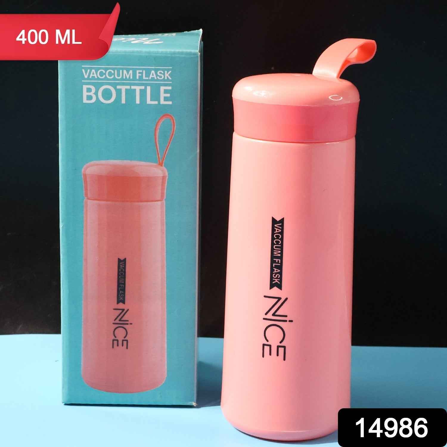 Plastic Water Bottle – Leak-Proof Pink 400ML Bottle with Strap