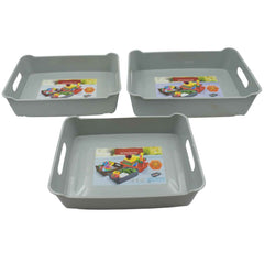 Plastic Storage Tray Set of 3 – Multi-Purpose Organizer | Organivo