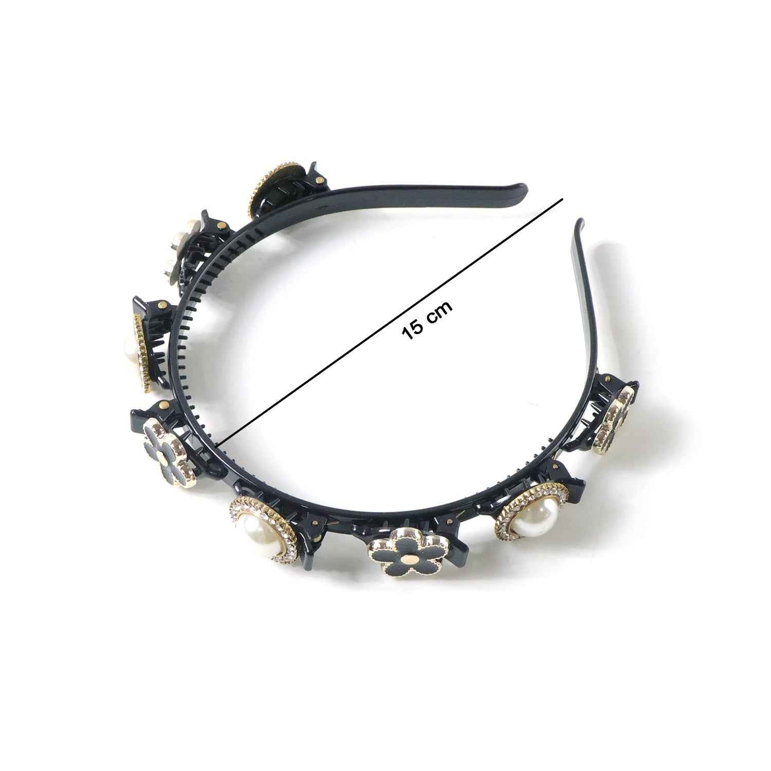 Elegant Pearl & Floral Hairband – Stylish Accessory for Women & Girls