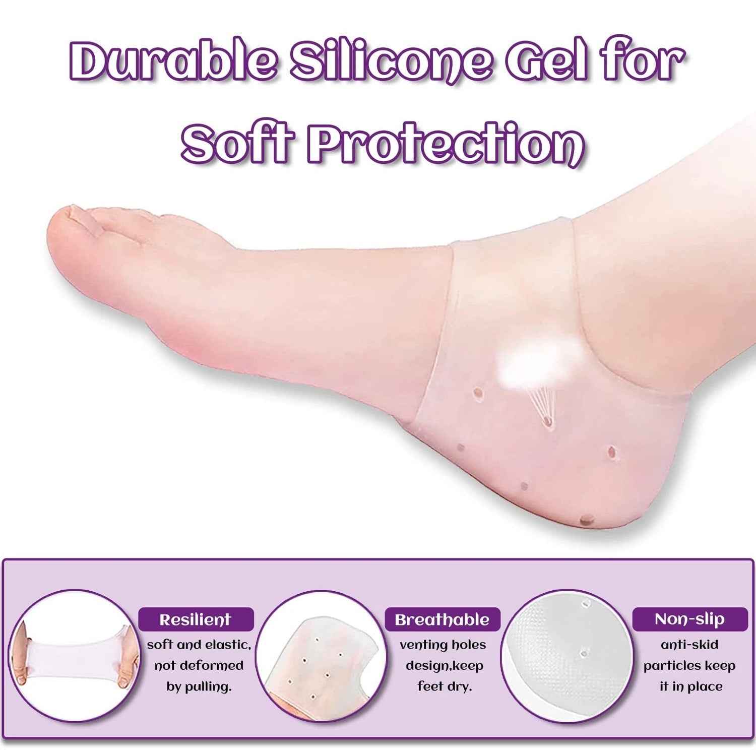 Kid Silicone Heel Protectors Ð Soft Gel Cushions for Heel Care