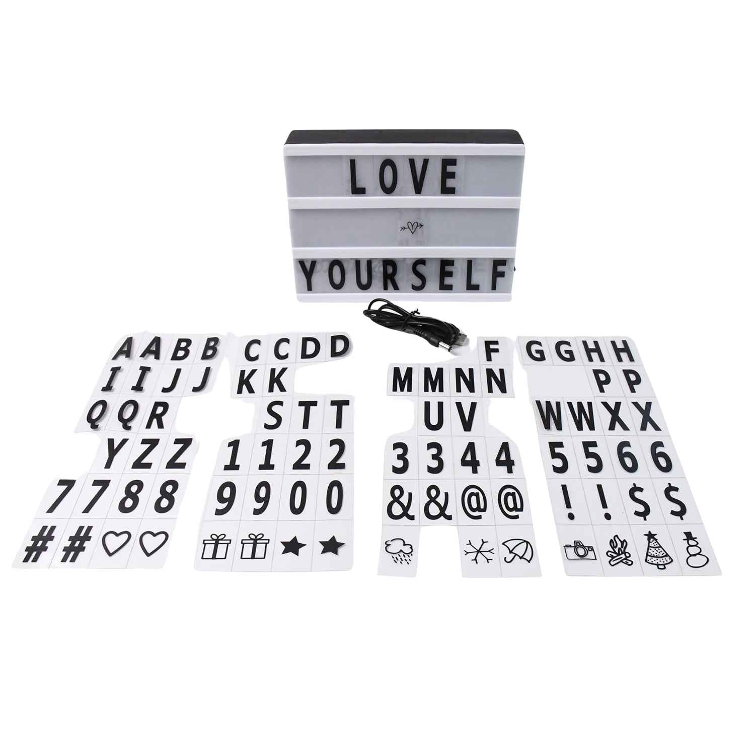 Cinematic Light Box - Mini A6 LED Message Board with Letters | Styleva