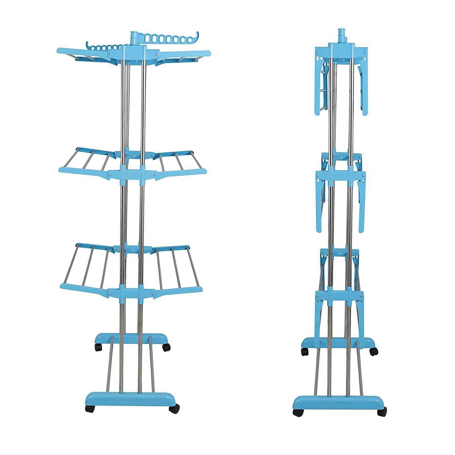 Cloth Drying Stand – 3 Layer Foldable Steel | Organivo