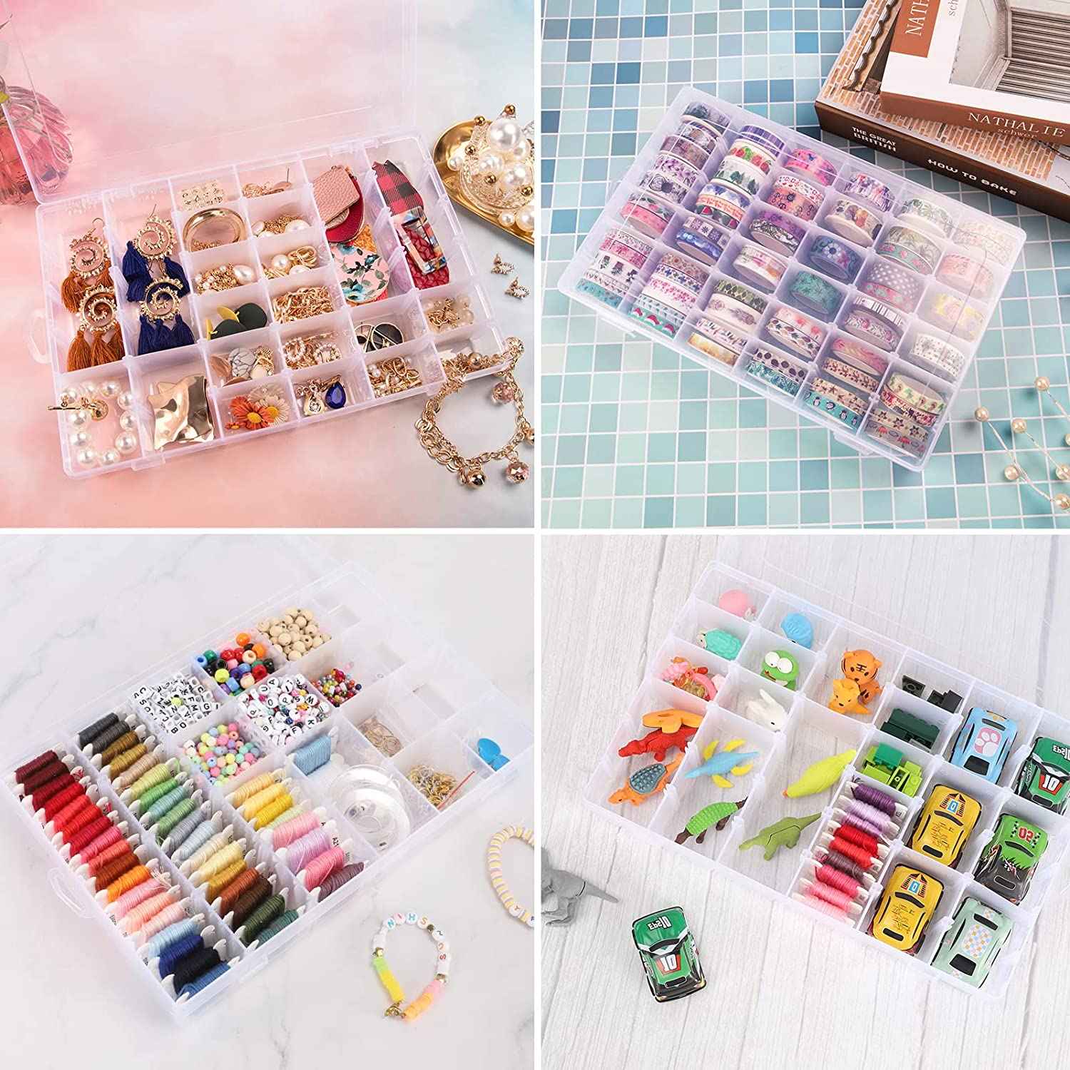 Plastic Organizer Box – 36 Grids, Adjustable Dividers | Organivo