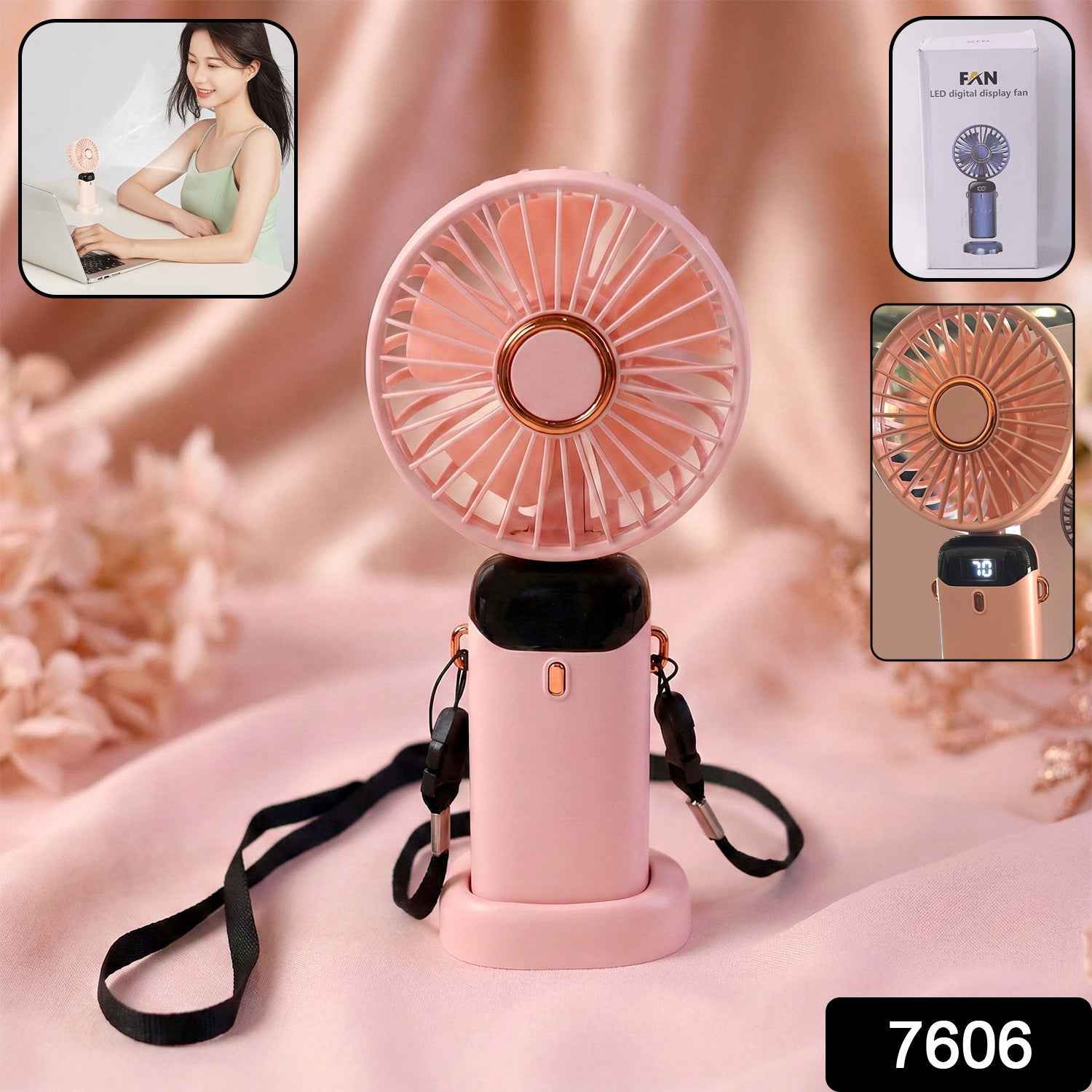 Rechargeable Handheld Fan – Portable Personal Cooling with Digital Display