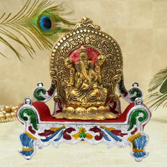 Beautiful Bal Gopal Singhasan with intricate carvings, perfect for a home temple.