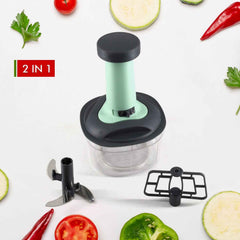 Manual Food Chopper – 3-Blade Hand Push Vegetable Cutter | Quickslice