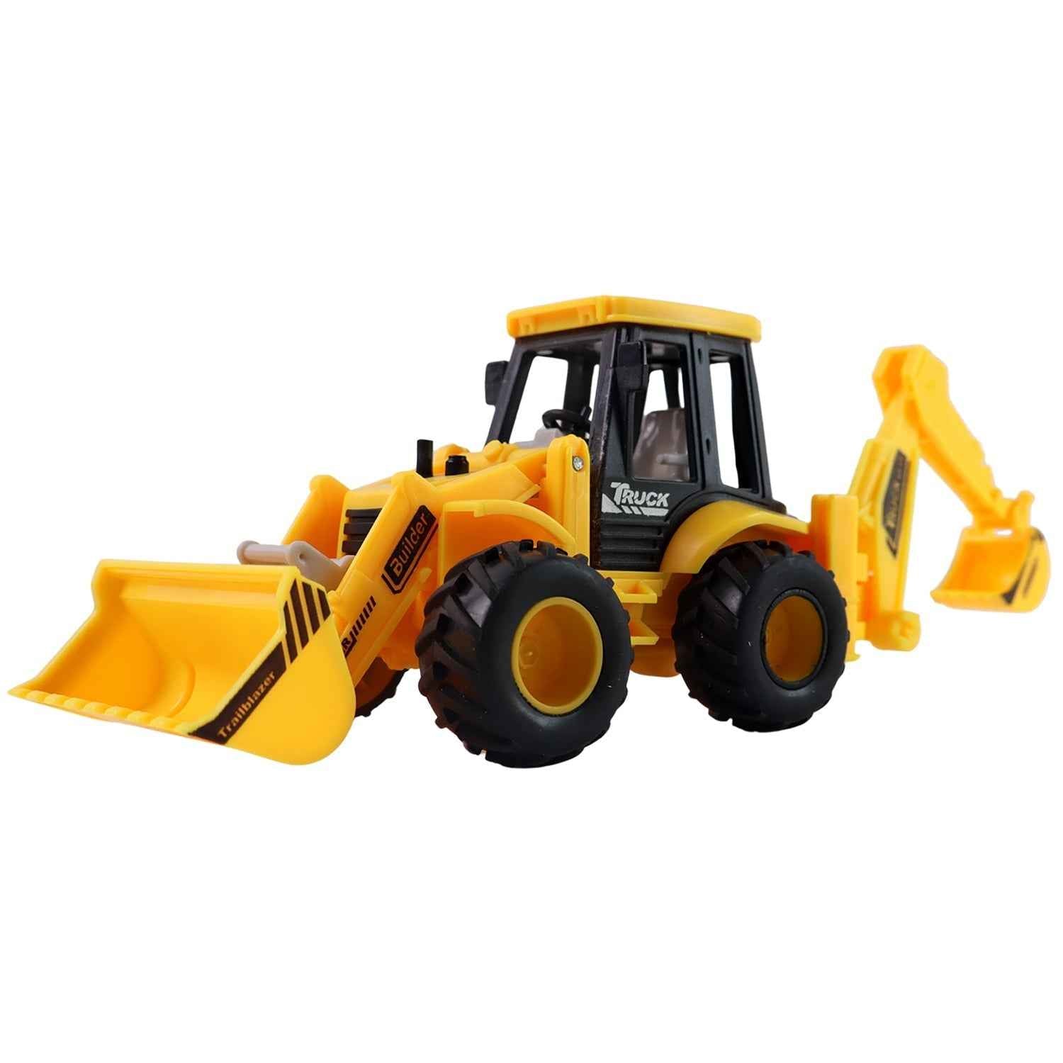 JCB Style Backhoe Loader Toy – Friction Powered Fun for Kids