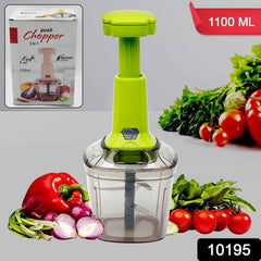 Manual Vegetable Chopper – 1100ML 2-in-1 Push Cutter | CookAura
