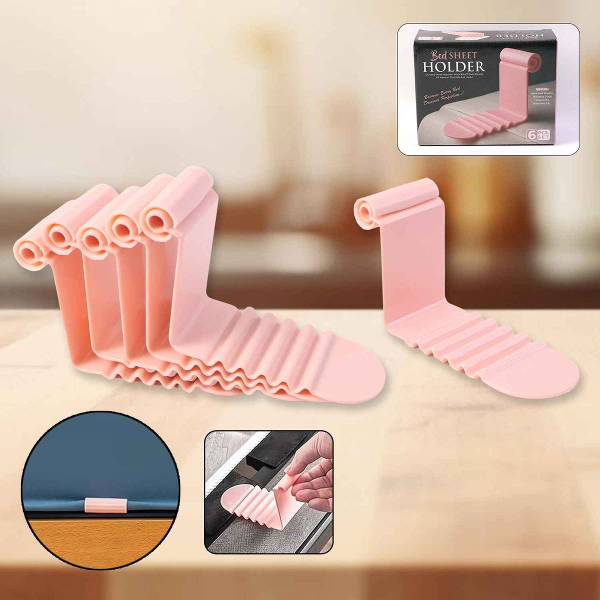 Bed Sheet Holder Clips – 6 Strong Universal Anti-Slip Clips