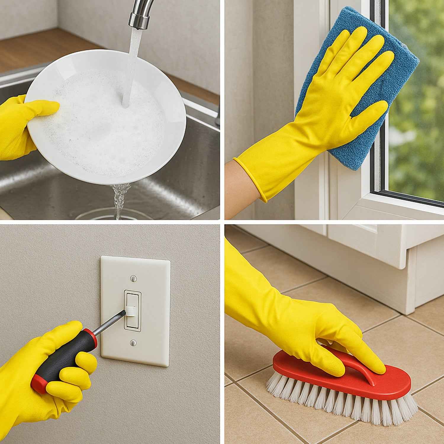 Cleaning Gloves – Durable Rubber for Home & Garden | SparkleTidy