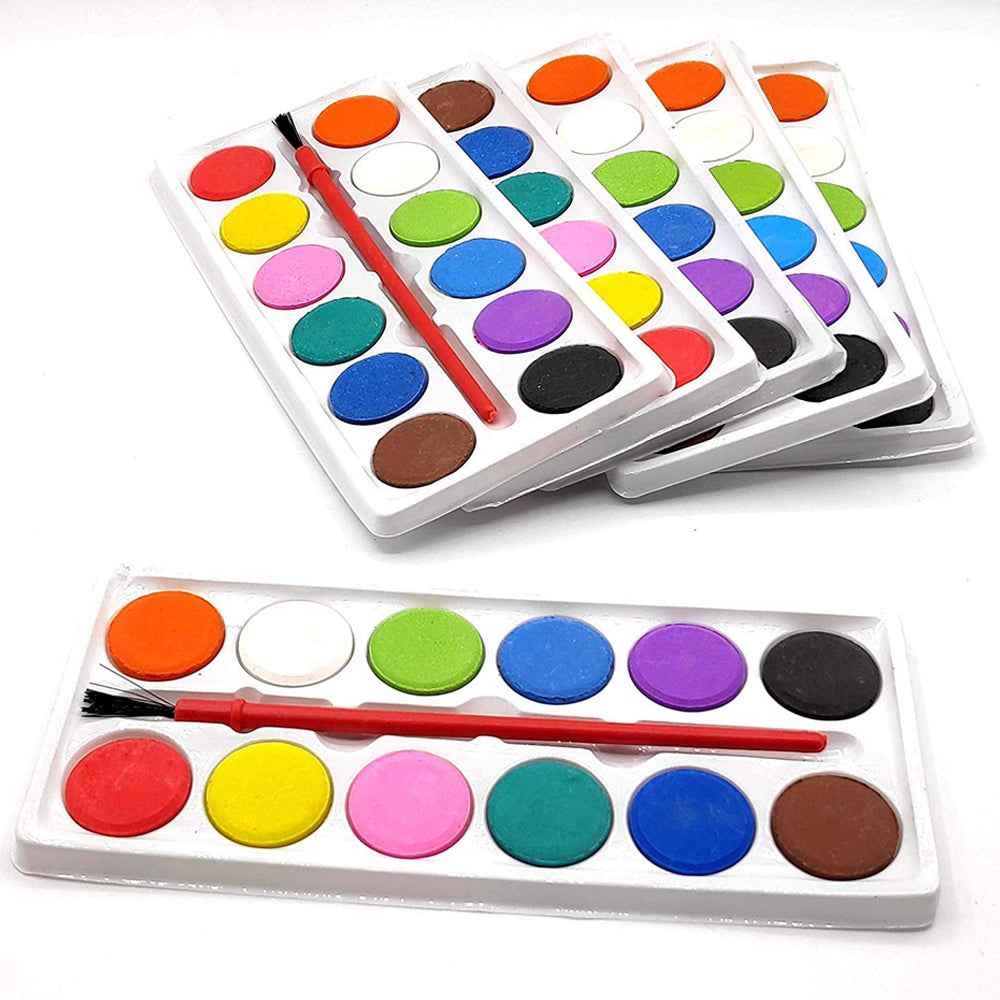 Watercolor Kit – 12 Shades & Paint Brush Set | Colorful Creations