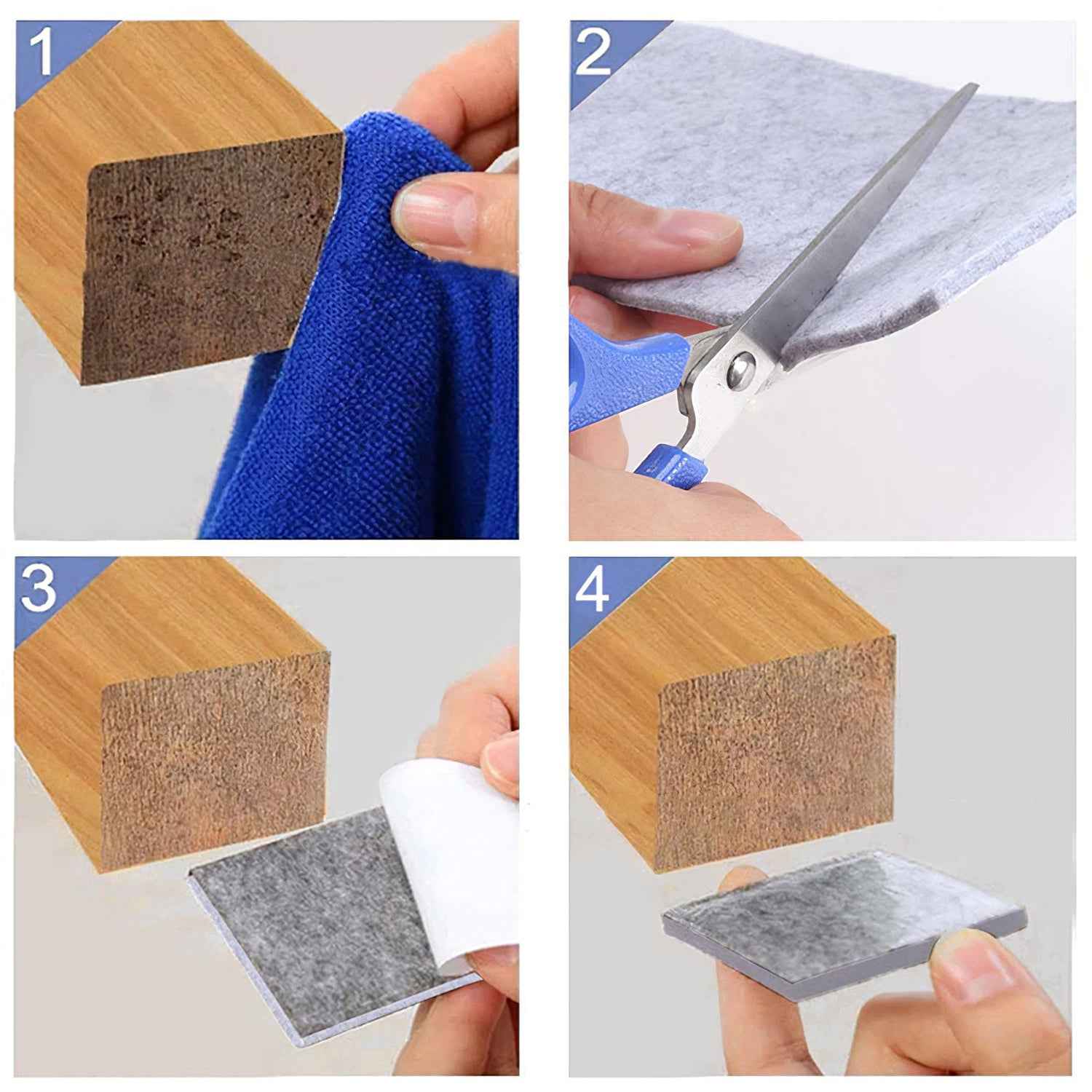 Felt Furniture Pads – Square Floor Protectors (4-Pc) | Safelix