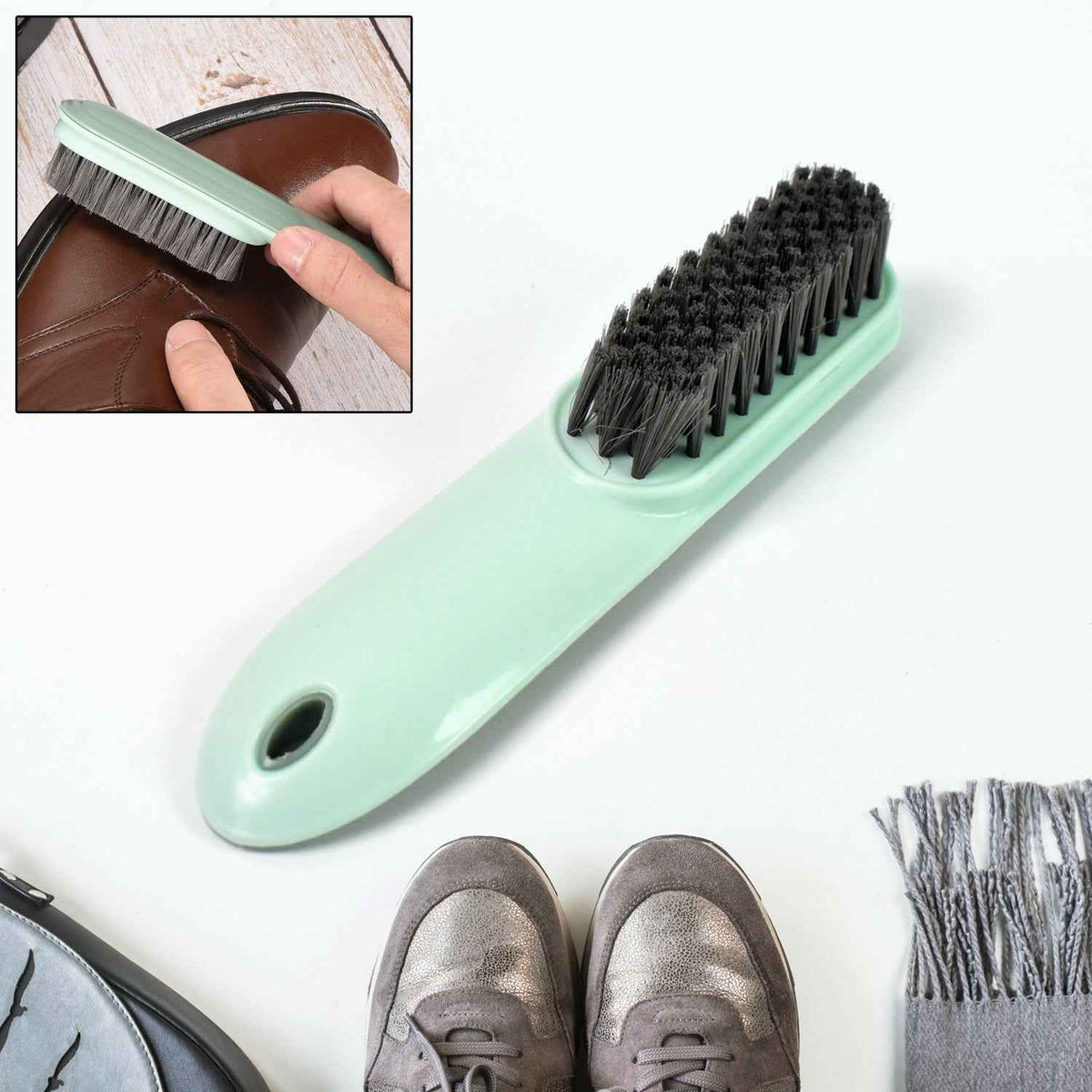 Shoe & Clothes Cleaning Brush – Soft Bristle Scrubber | Velvet Wipe