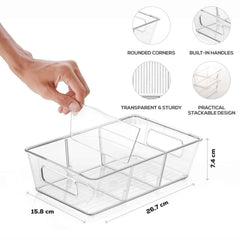 Refrigerator Organizer Bin – Clear Stackable with Handle | Organivo
