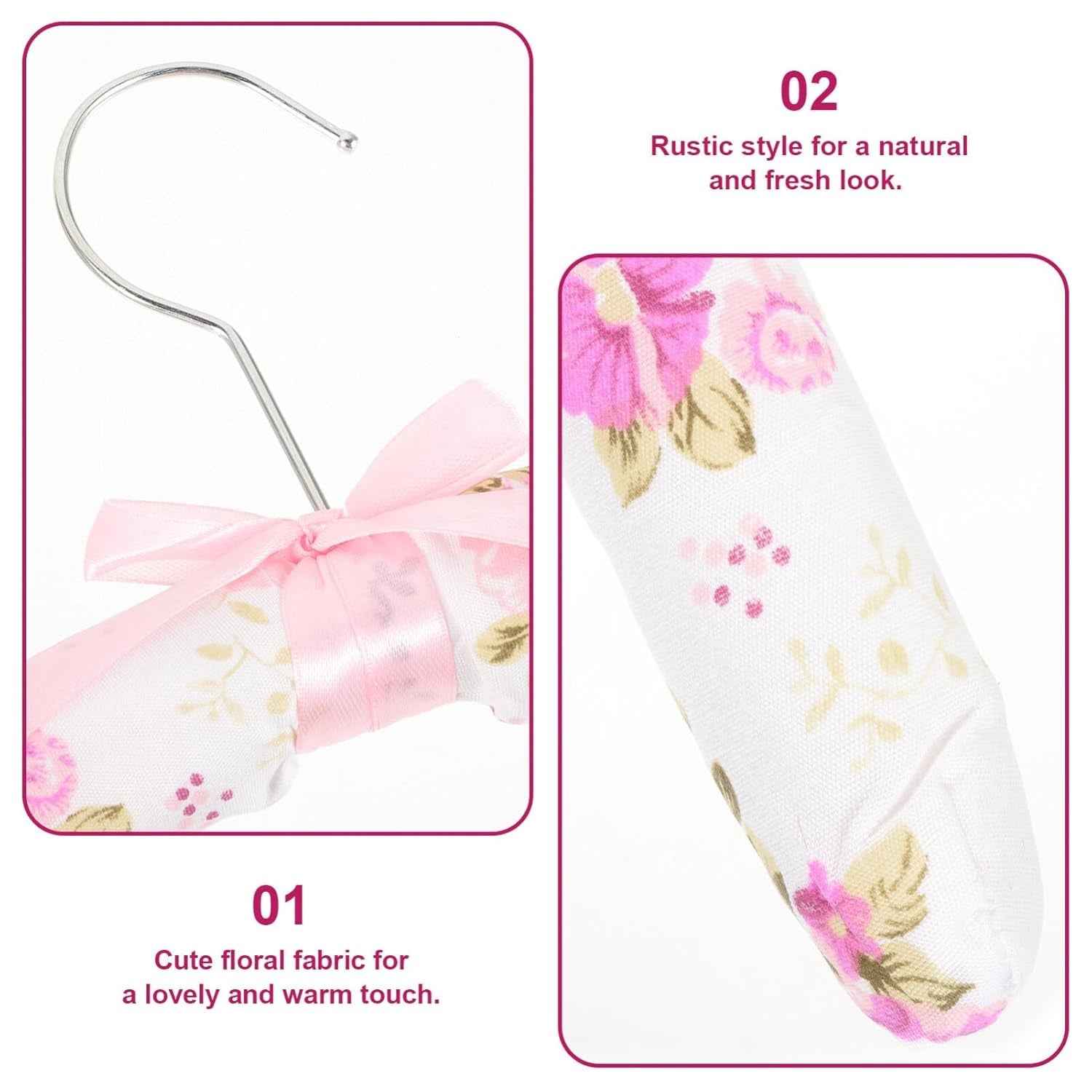 Padded Floral Clothes Hanger – Satin-Cushioned, Non-Slip Support