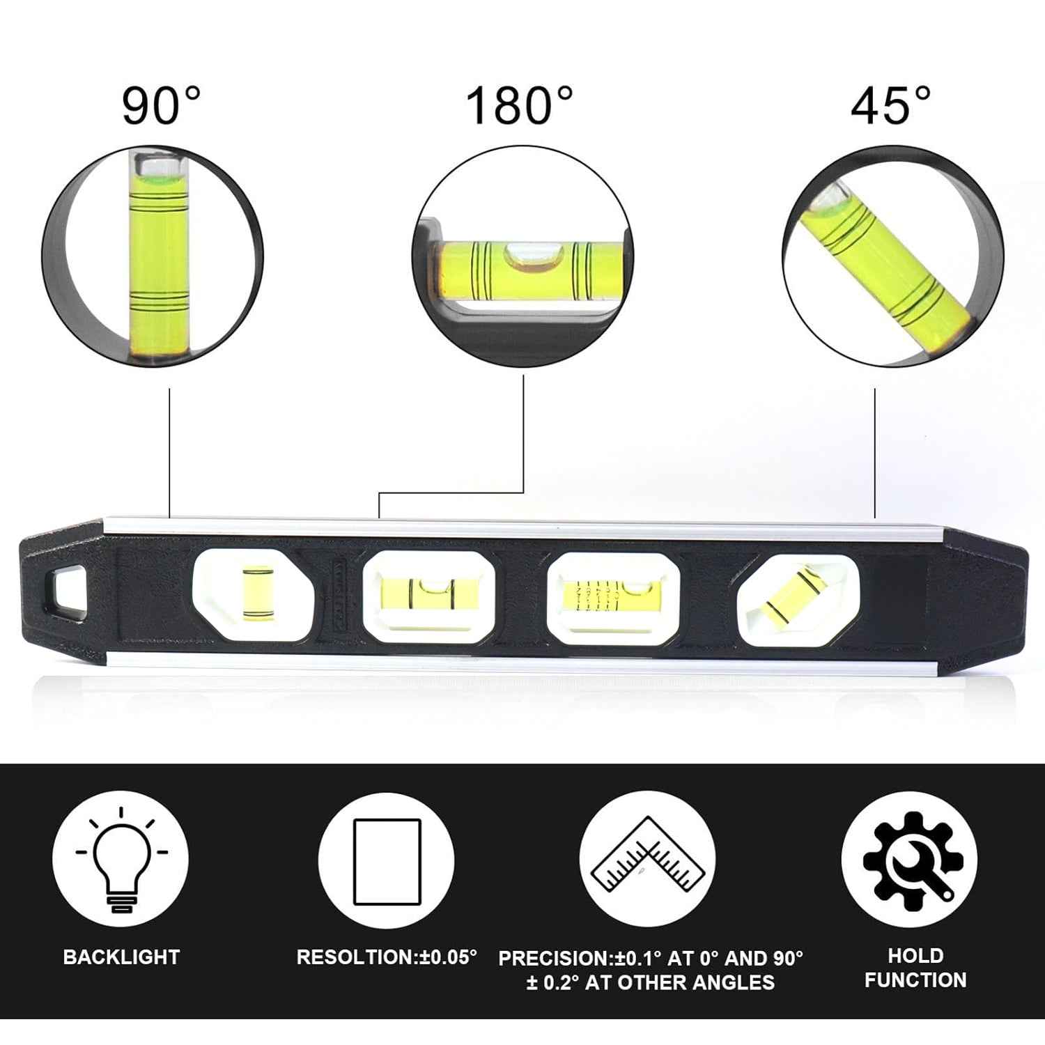Aluminum Spirit Level – Precise 3-Bubble Measuring Tool