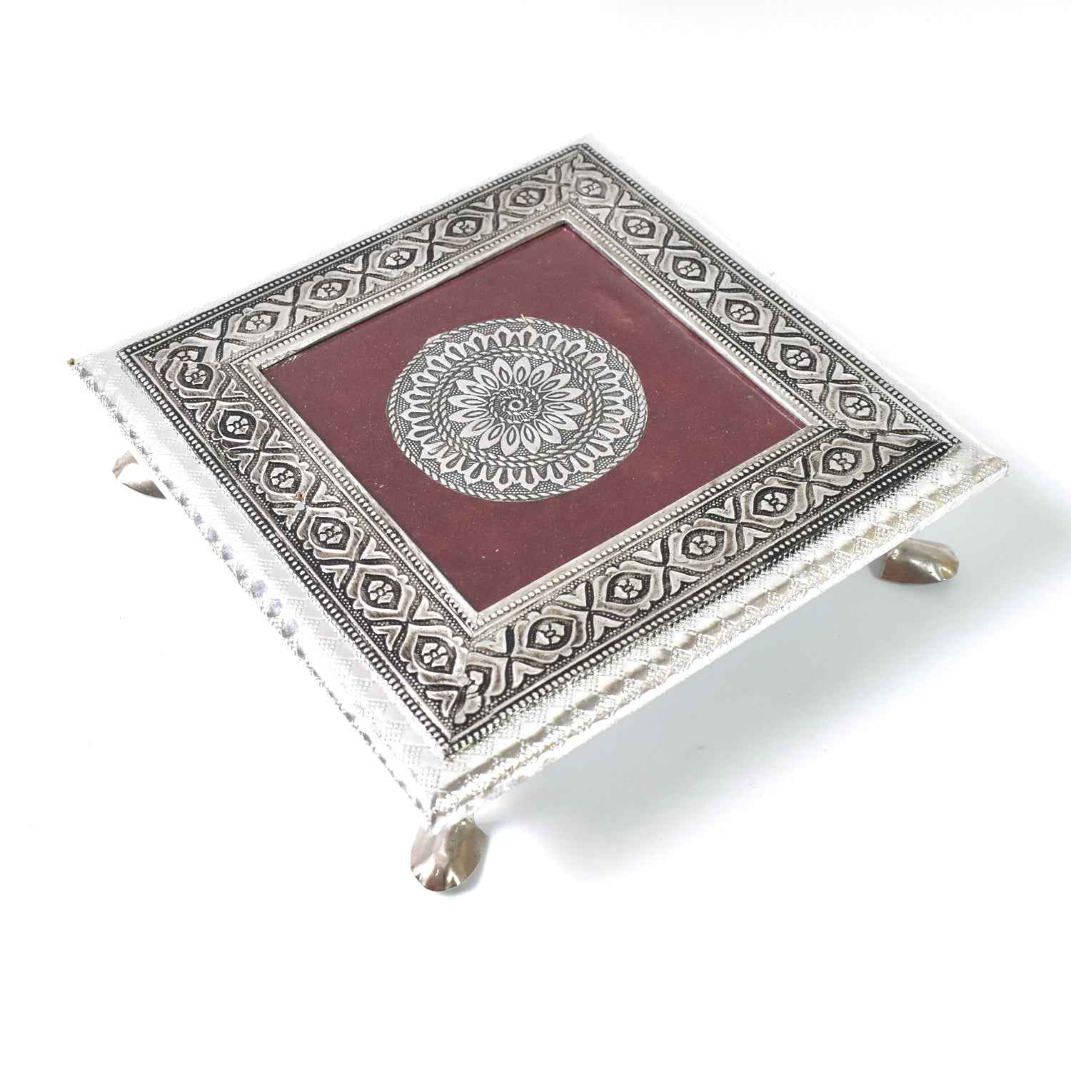Pooja Chowki – Silver Square Bajot for Home Temple | Styleva