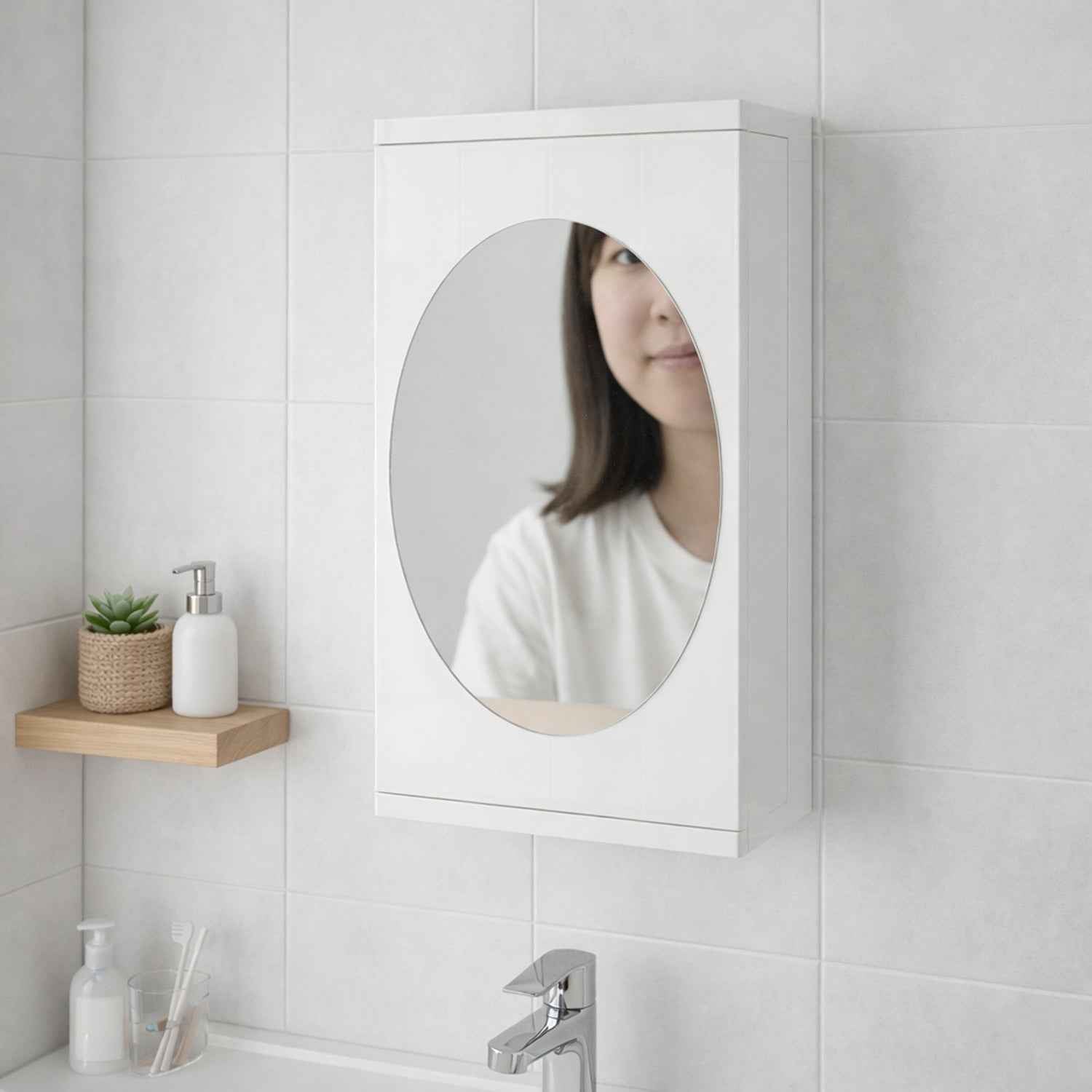 Rotating Bathroom Mirror Cabinet – Space Saving Wall Storage