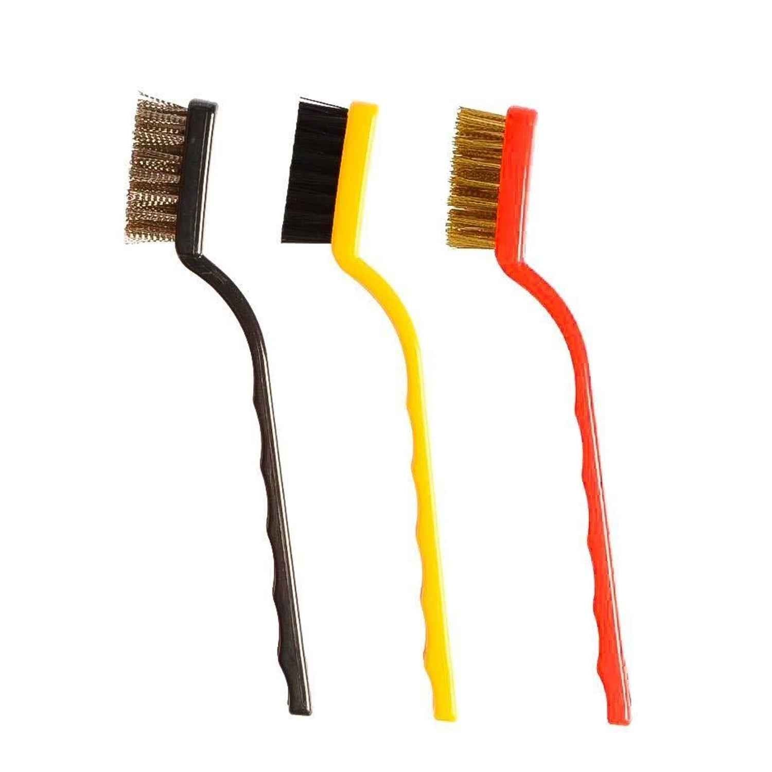 Mini Wire Brush Set – 3 Pc Brass, Nylon, Steel | Velvet Wipe