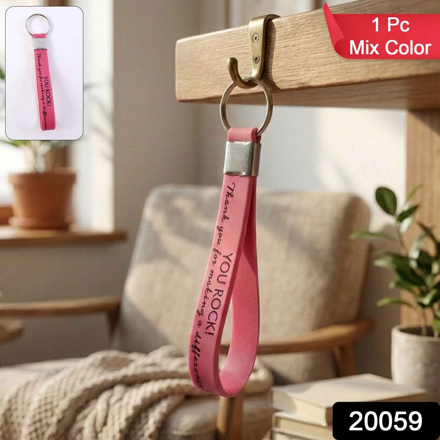 Silicone Wrist Strap Keychain – Motivational & Durable Design