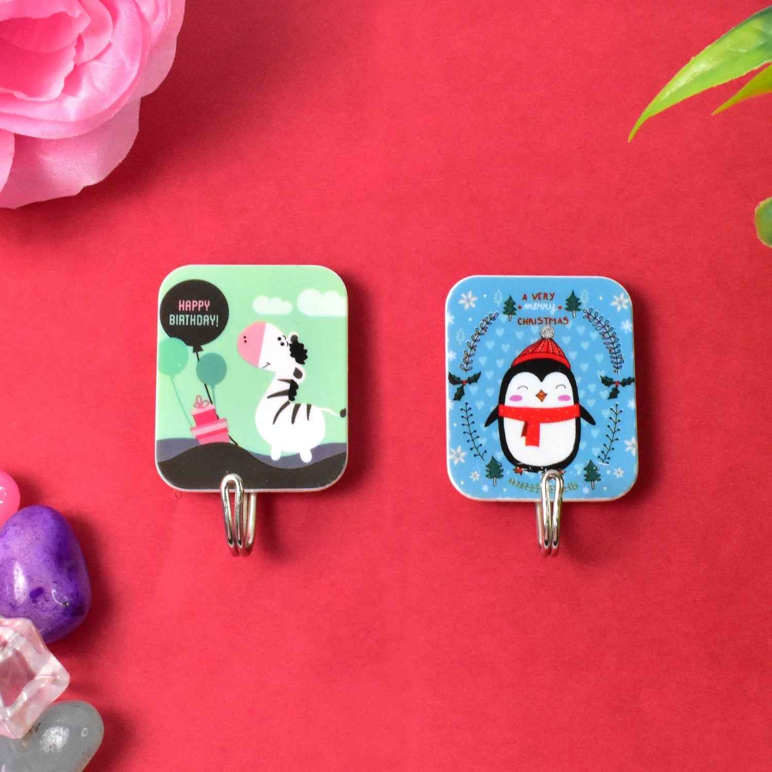 Self-Adhesive Cartoon Hooks – Strong 3 Kg Hold, 2 Pc Set
