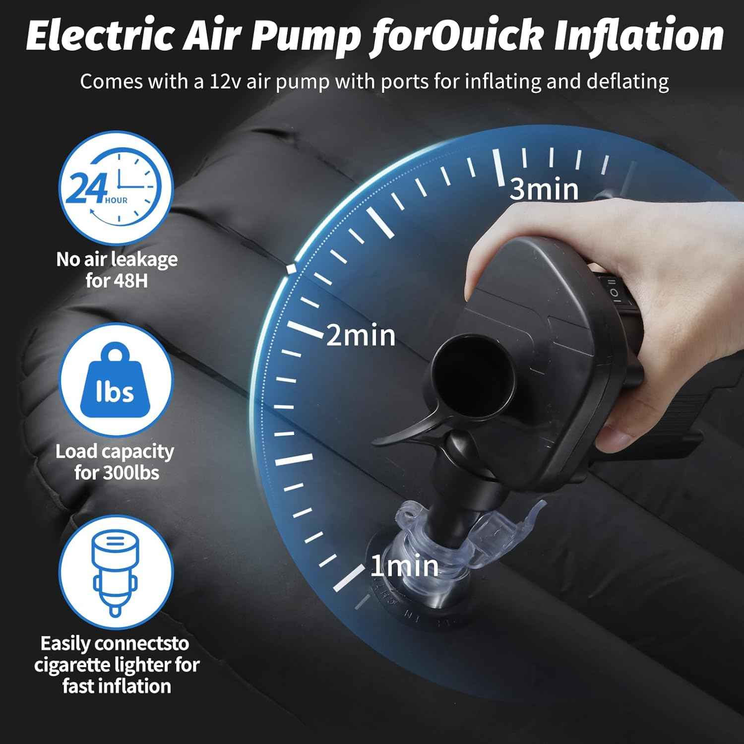 Inflatable Car Air Mattress – Comfortable Travel Sleeping Bed