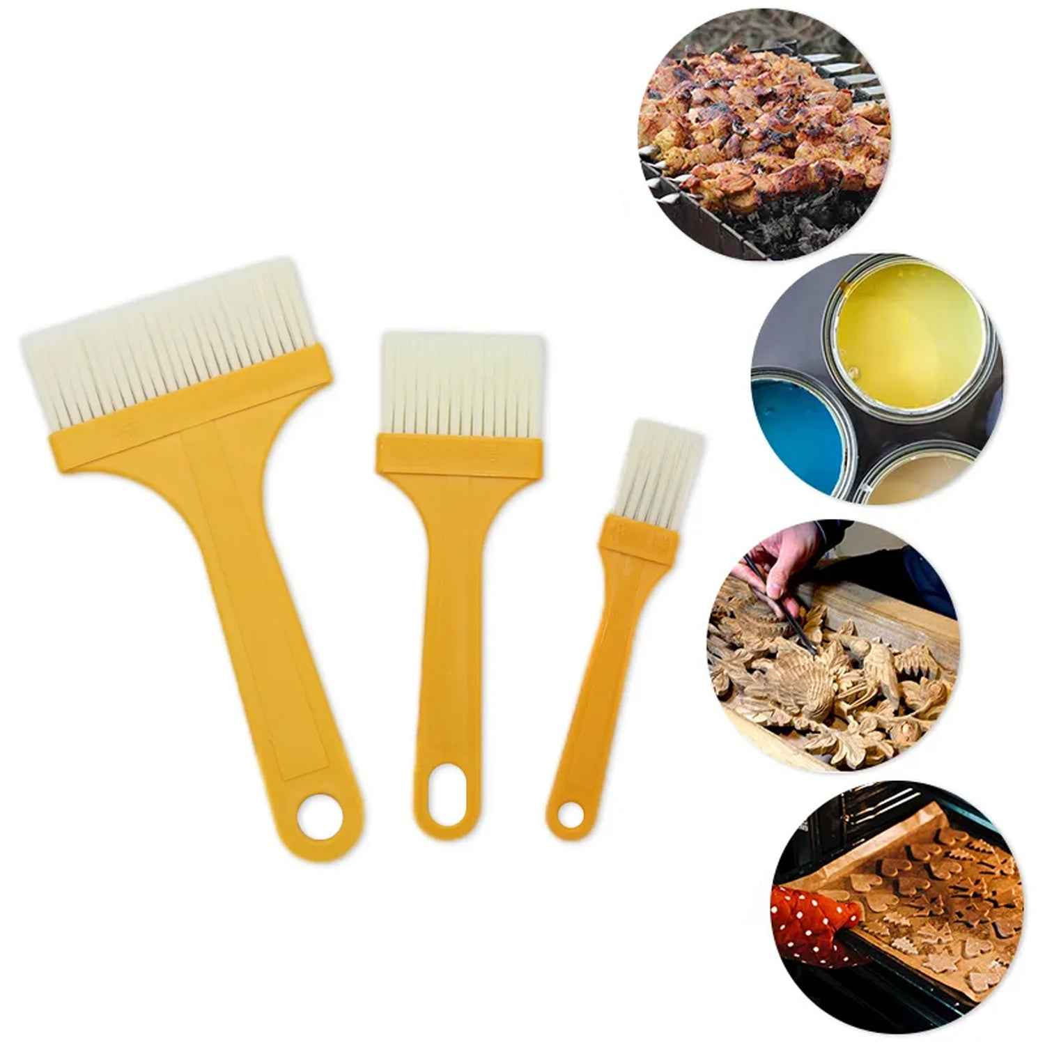 Basting Brush Set – 3 Pcs Silicone Kitchen Tools | Bake & Dwell