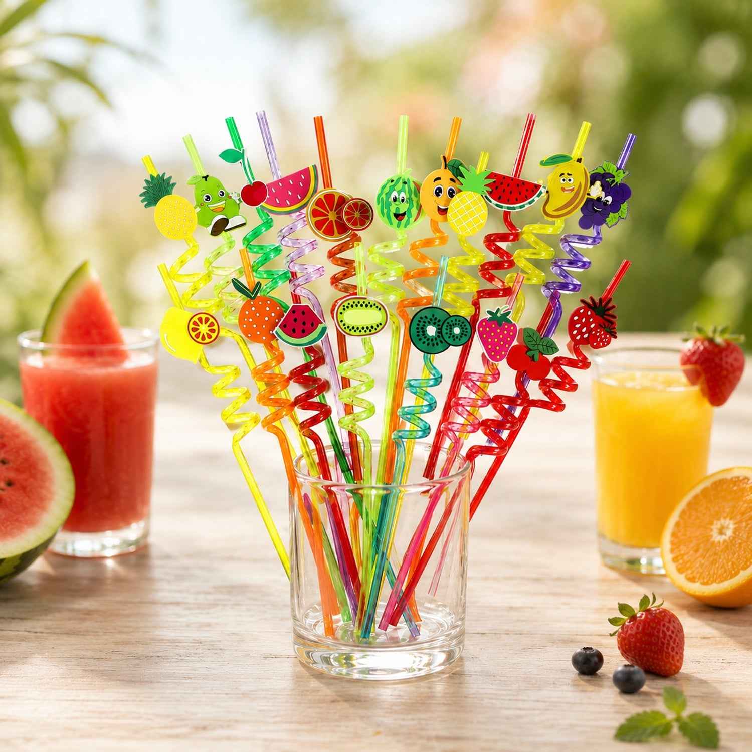 Reusable Plastic Straws – Cartoon Truck Design, 12 Pcs | Siplix